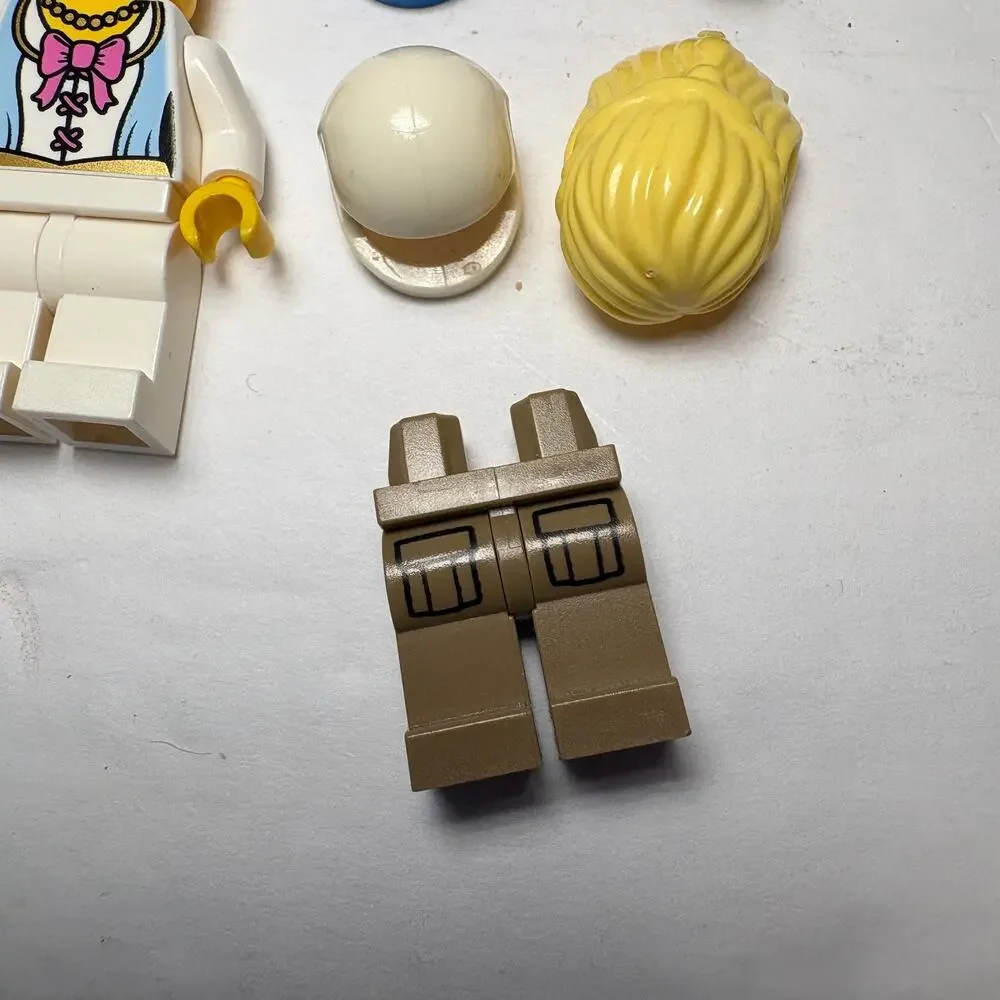 Lot 2 Lego Minifigures Minifigs Princess & Research Scientist w/ Extra Hair Hat